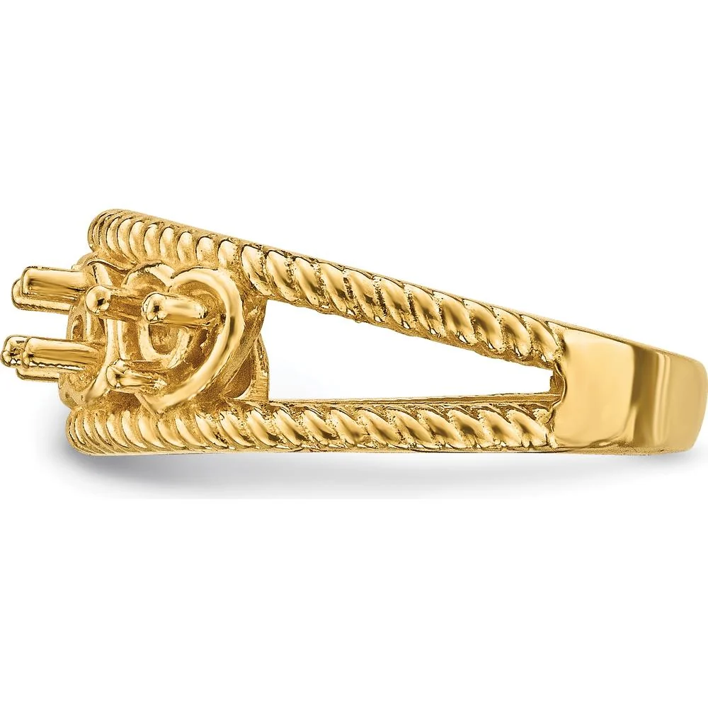 14K Yellow Gold Family Jewelry Ring Mounting - 4mm Band Width - Size 7 by Monteluci Fine Jewelry - Image 9