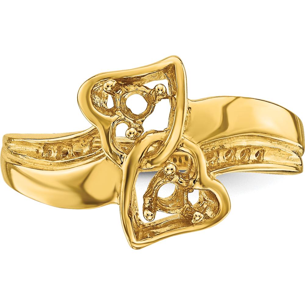 14K Yellow Gold Family Jewelry Ring Mounting - Polished Finish - Size 7 by Oro Pregiato - Image 5