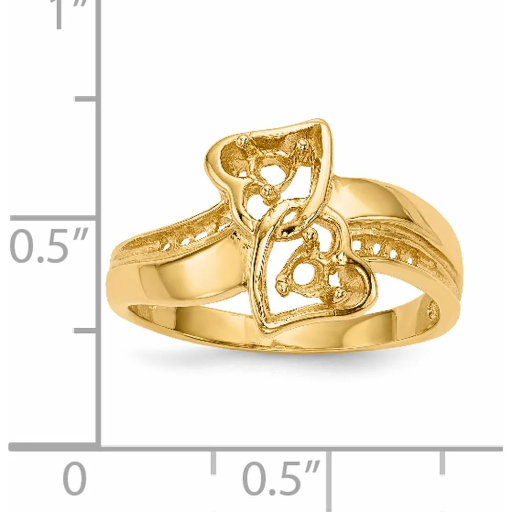 14K Yellow Gold Family Jewelry Ring Mounting - Polished Finish - Size 7 by Oro Pregiato - Image 6