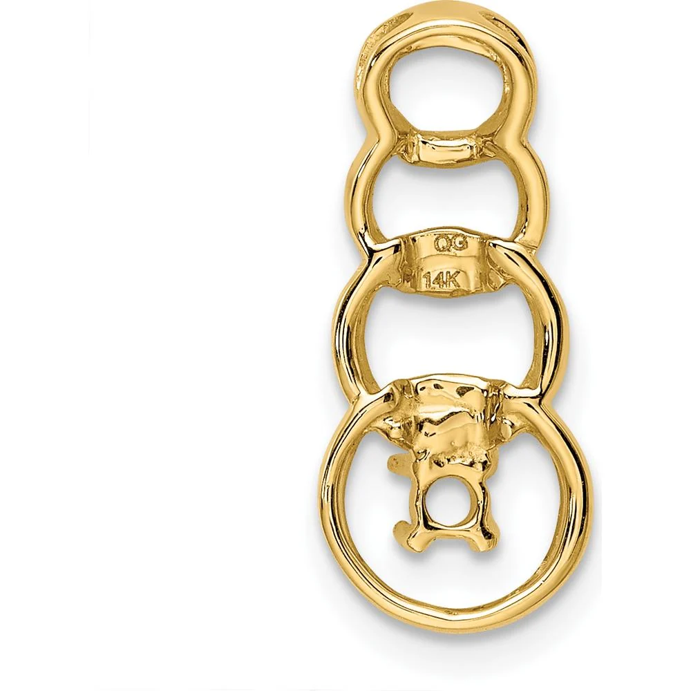 14K Yellow Gold Family Pendant Mounting for Round Stone - 2.5mm Setting by Oro Pregiato - Image 4