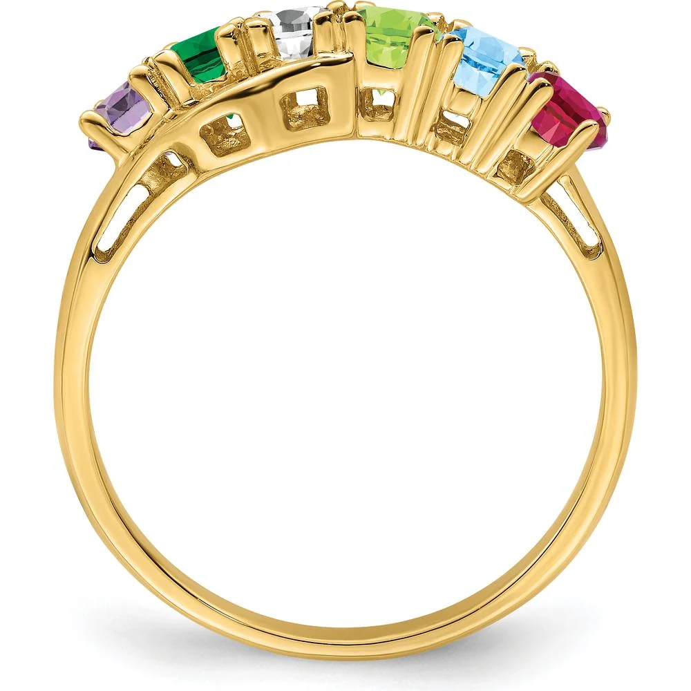 14K Yellow Gold Family Ring Mounting - 3mm Polished Band for Custom Gemstones - Size 7 by Monteluci Fine Jewelry - Image 3