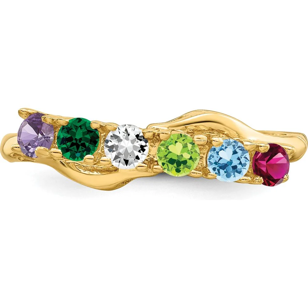 14K Yellow Gold Family Ring Mounting - 3mm Polished Band for Custom Gemstones - Size 7 by Monteluci Fine Jewelry - Image 5