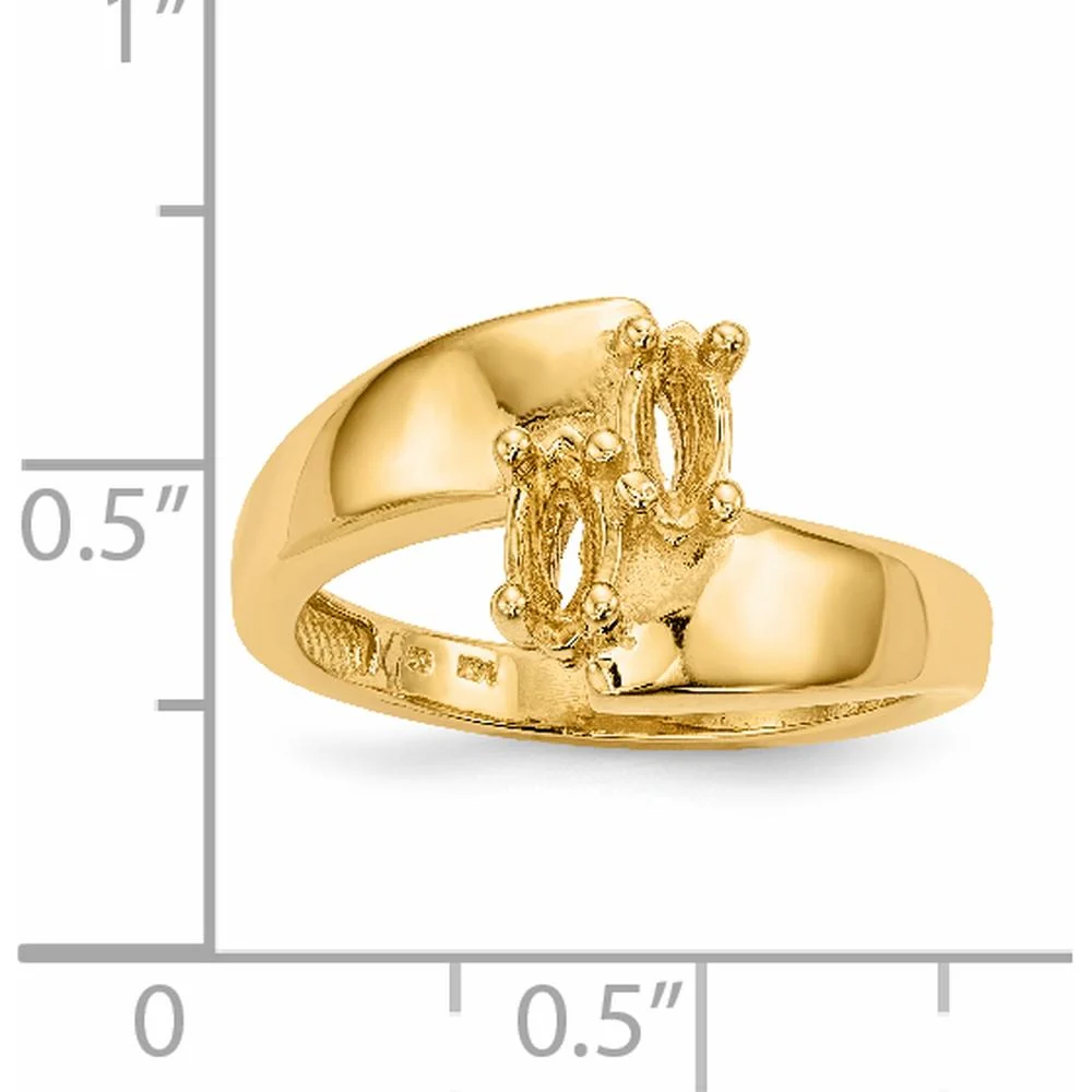 14K Yellow Gold Family Ring Mounting for Custom Stones - Polished Finish - Size 7 by Monteluci Fine Jewelry - Image 7