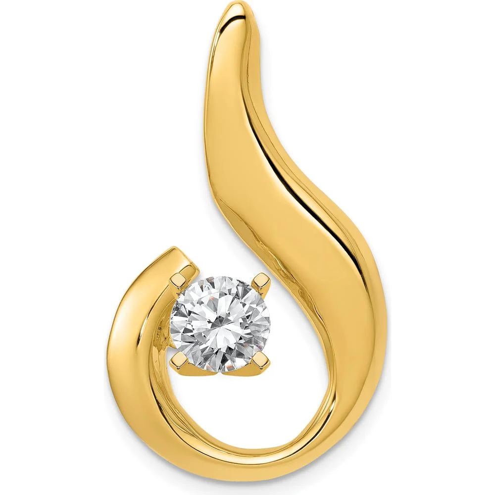 14K Yellow Gold Fancy Peg-Set Slide Mounting for 6mm Stone, Fits Omega Necklace by Oro Pregiato - Image 3