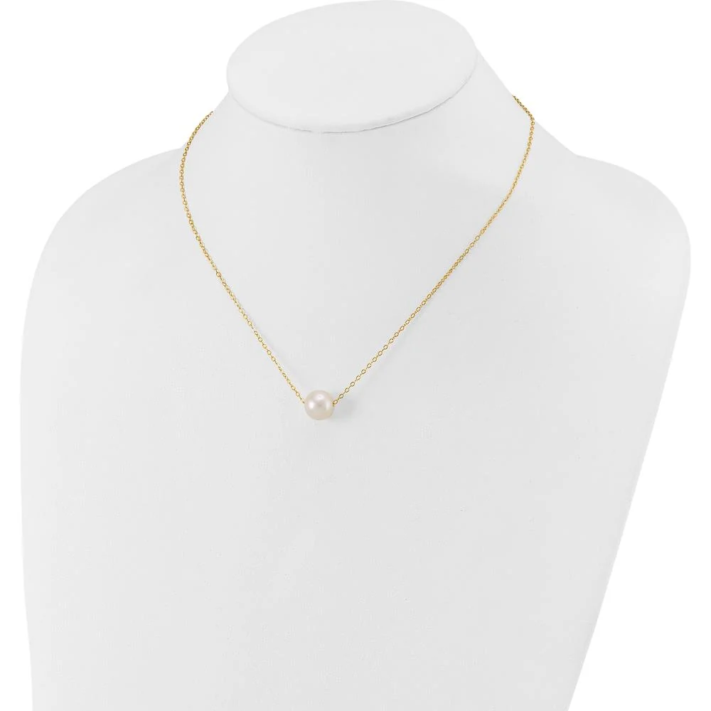 14K Yellow Gold Freshwater Cultured Pearl 10-11mm Cable Necklace - Elegant Women's Jewelry by Monteluci Fine Jewelry - Image 4