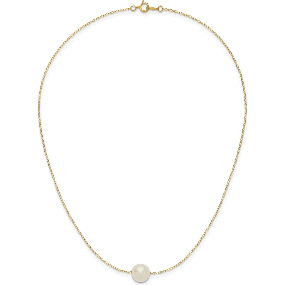 14K Yellow Gold Freshwater Cultured Pearl 10-11mm Cable Necklace - Elegant Women's Jewelry by Monteluci Fine Jewelry - Image 5
