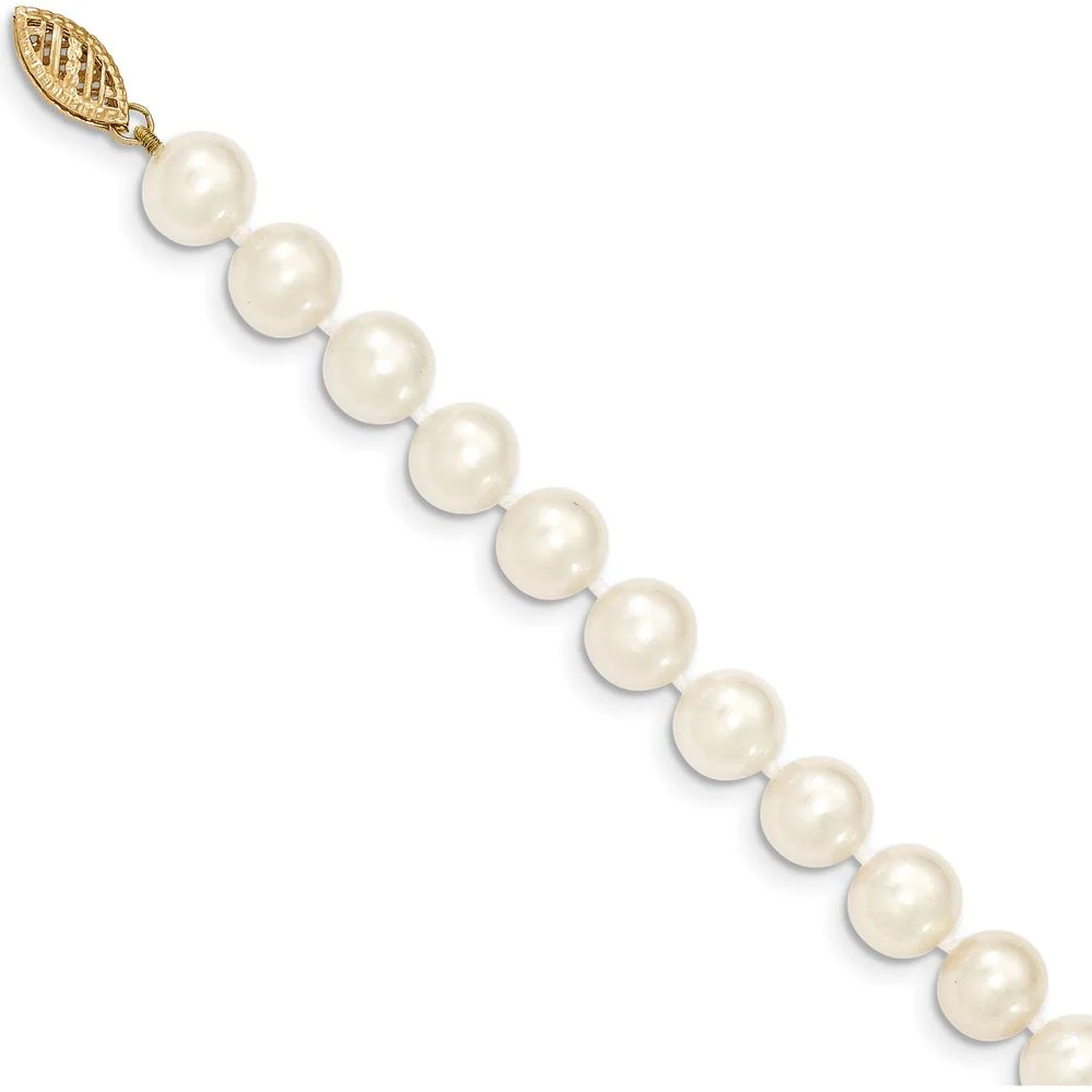 14K Yellow Gold Freshwater Cultured Pearl 20" Necklace with Near-Round White Pearls - 62 Pearls by Monteluci Fine Jewelry - Image 2