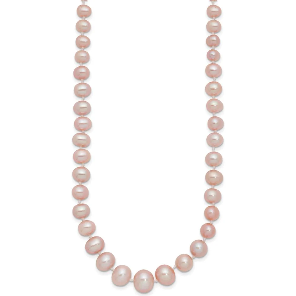 14K Yellow Gold Freshwater Cultured Pearl Graduated Necklace with Purple Pearls - 18" by Monteluci Fine Jewelry - Image 2
