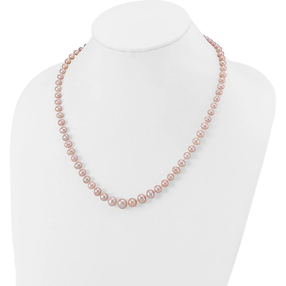 14K Yellow Gold Freshwater Cultured Pearl Graduated Necklace with Purple Pearls - 18" by Monteluci Fine Jewelry - Image 4