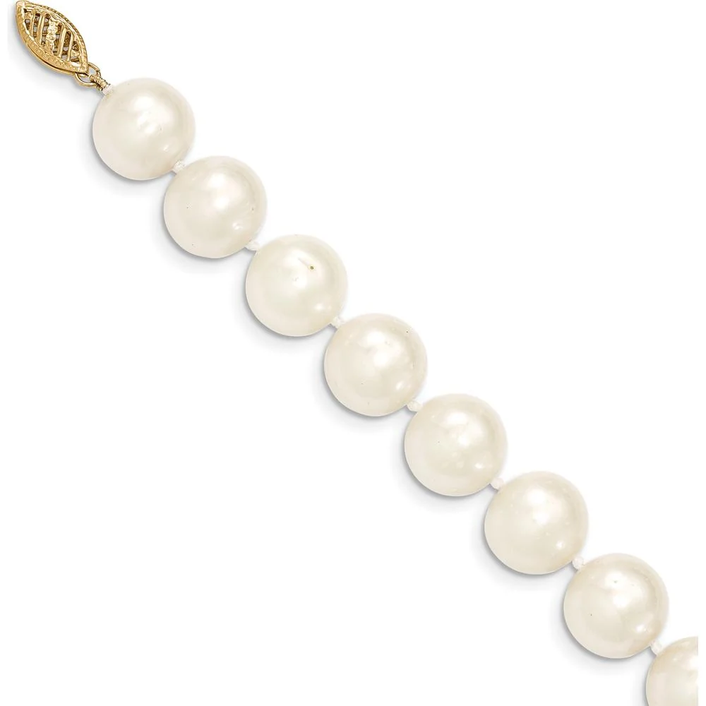 14K Yellow Gold Freshwater Cultured Pearl Necklace with Near-Round 11-12mm Pearls - 46 Pearls by Monteluci Fine Jewelry - Image 2