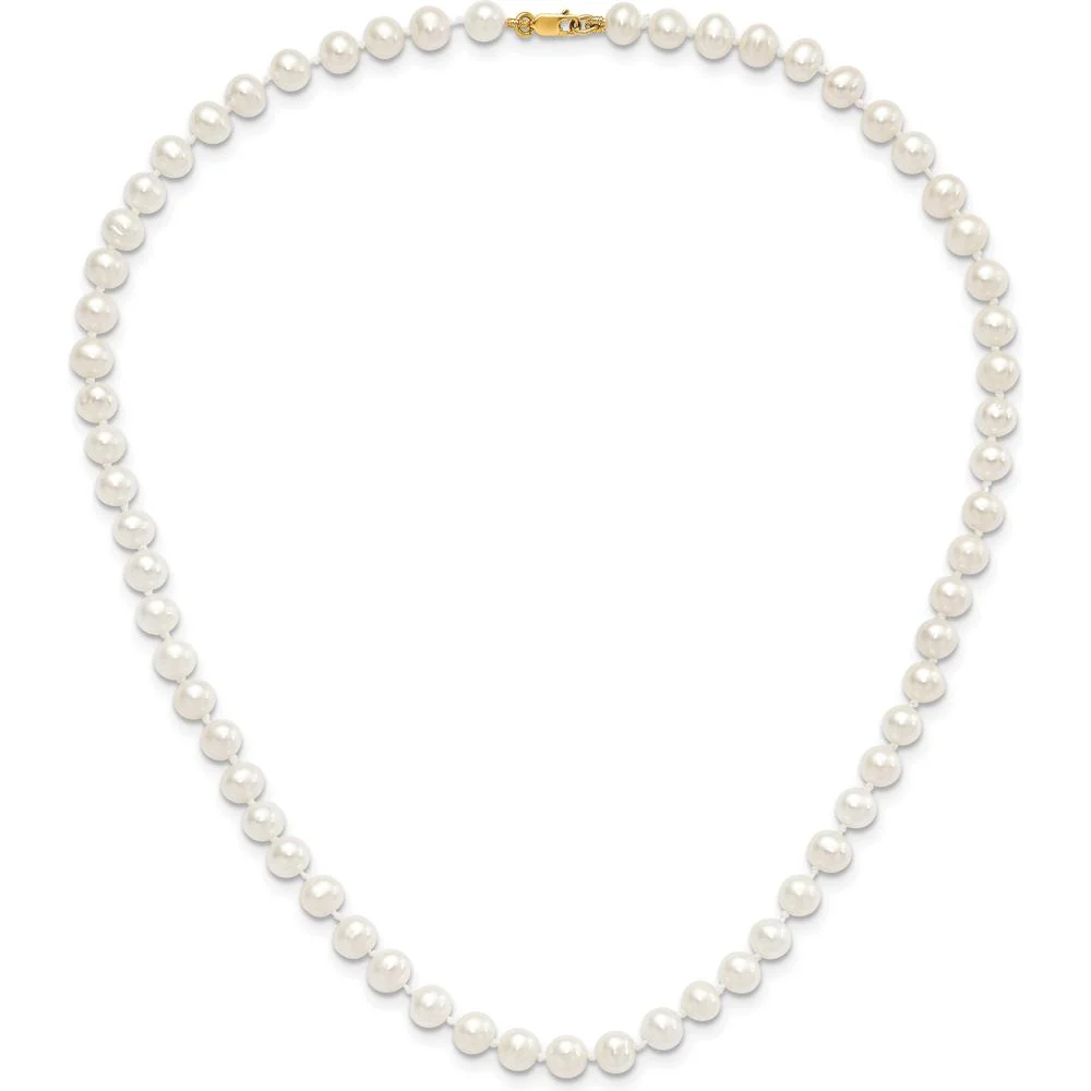 14K Yellow Gold Freshwater Cultured Pearl Set - Necklace, Bracelet & Earrings by Oro Pregiato - Image 6