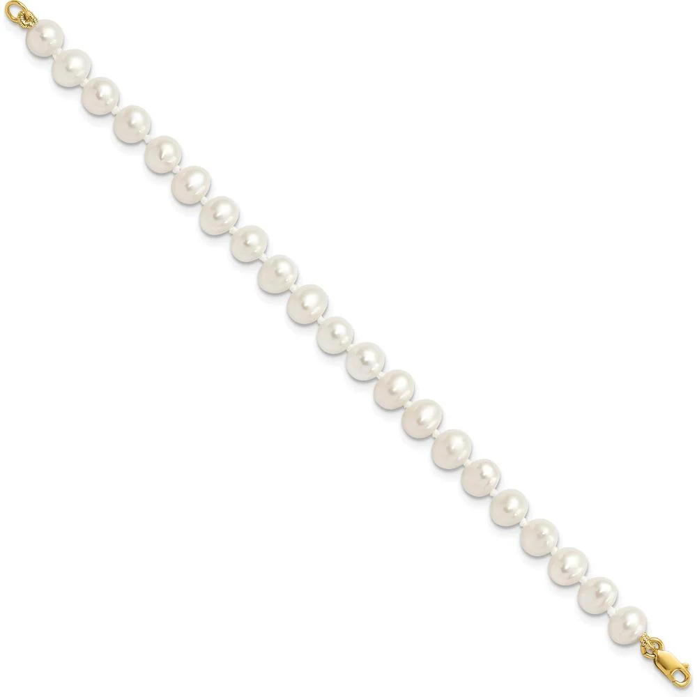 14K Yellow Gold Freshwater Cultured Pearl Set - Necklace, Bracelet & Earrings by Oro Pregiato - Image 7