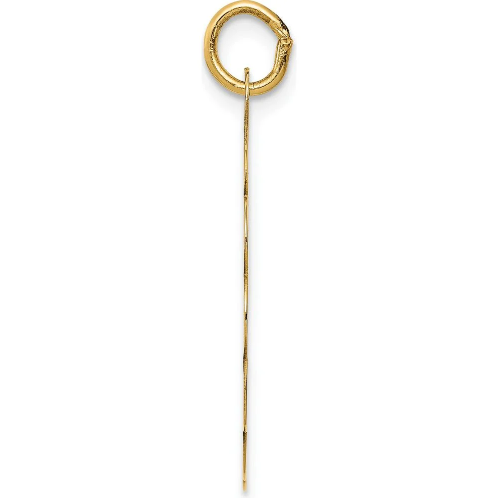 14K Yellow Gold "Happy Birthday" Engravable Scalloped Disc Pendant - 22mm by Oro Pregiato - Image 2