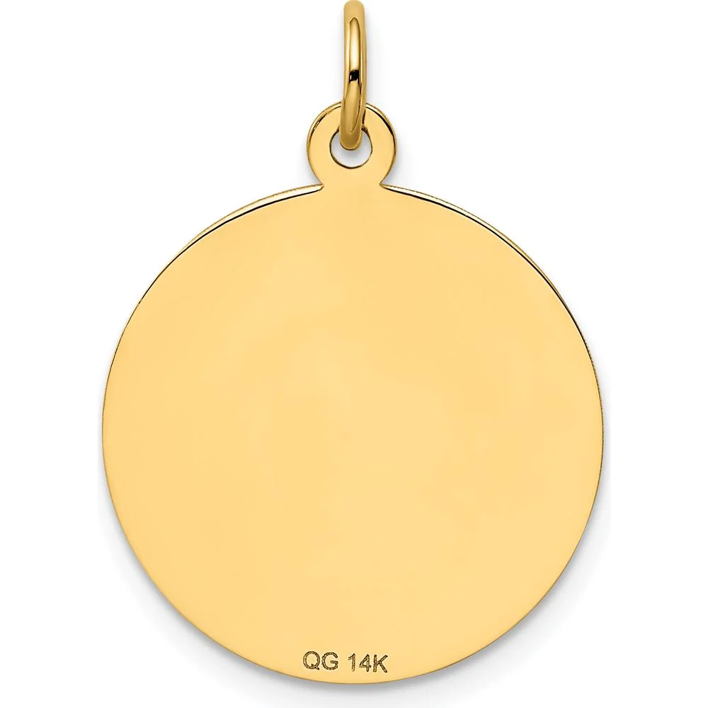14K Yellow Gold "Happy Graduation Day" Engravable Round Pendant Charm by Oro Pregiato - Image 4