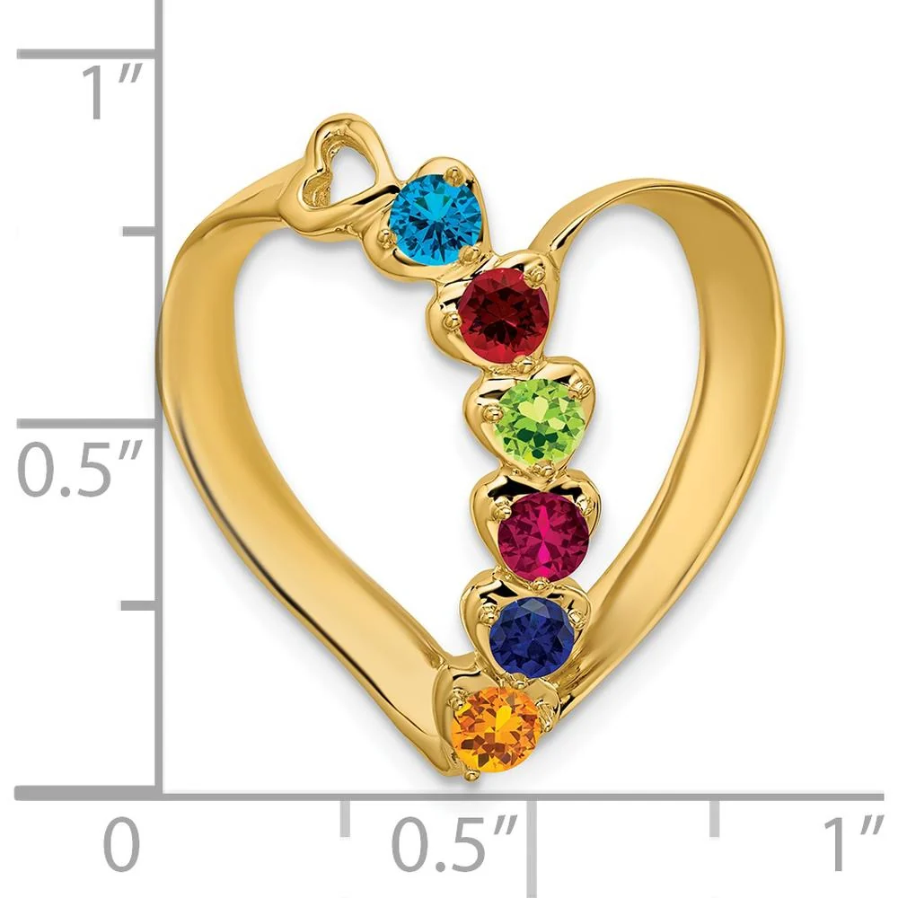 14K Yellow Gold Heart-Shaped Slide Mounting for Custom Birthstones - 25mm Length by Oro Pregiato - Image 6