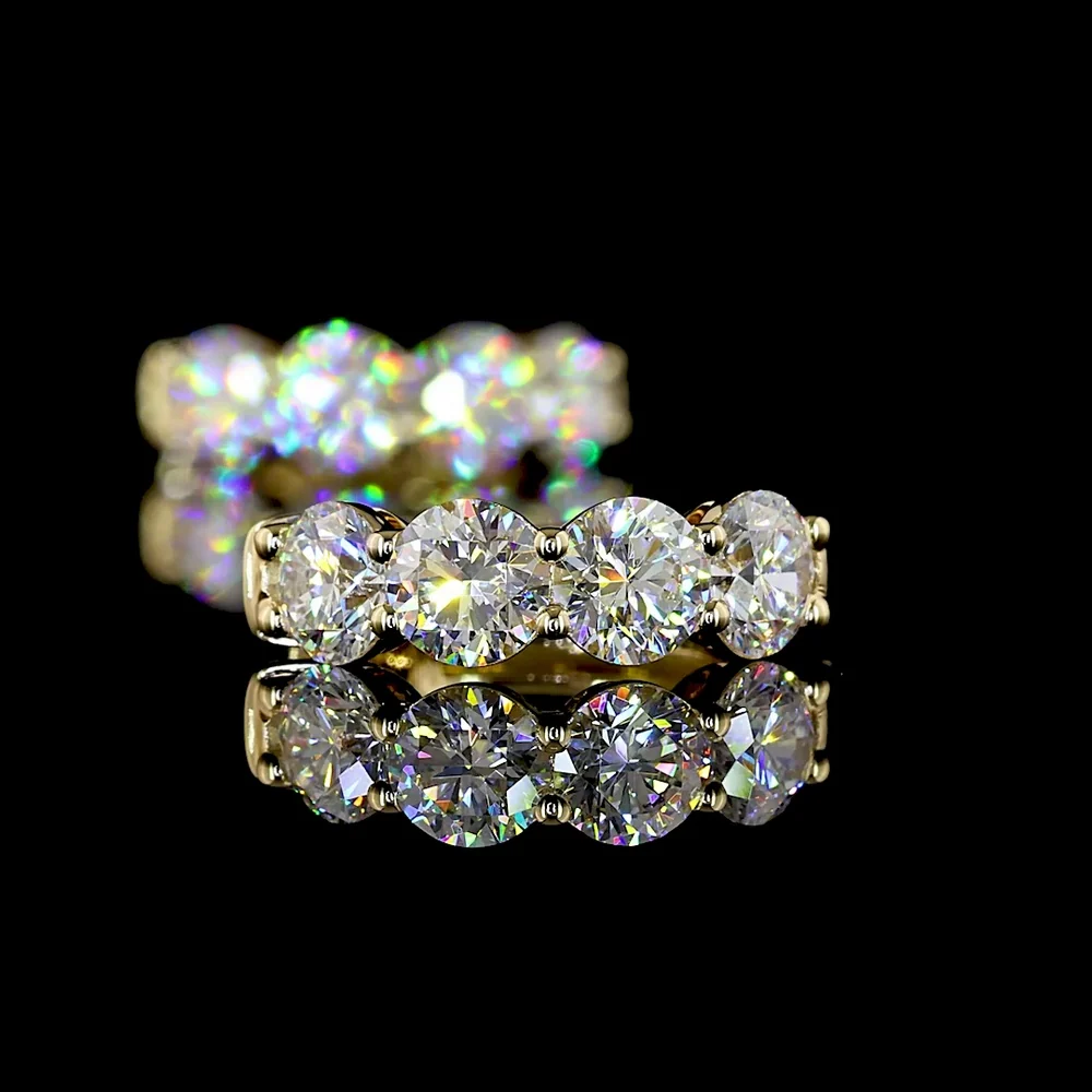 14K Yellow Gold Huggie Earrings with Prong Set Round Lab Diamonds - 1.93 Carats Total Diamond Weight - Covaloro Fine Jewelry - Image 4