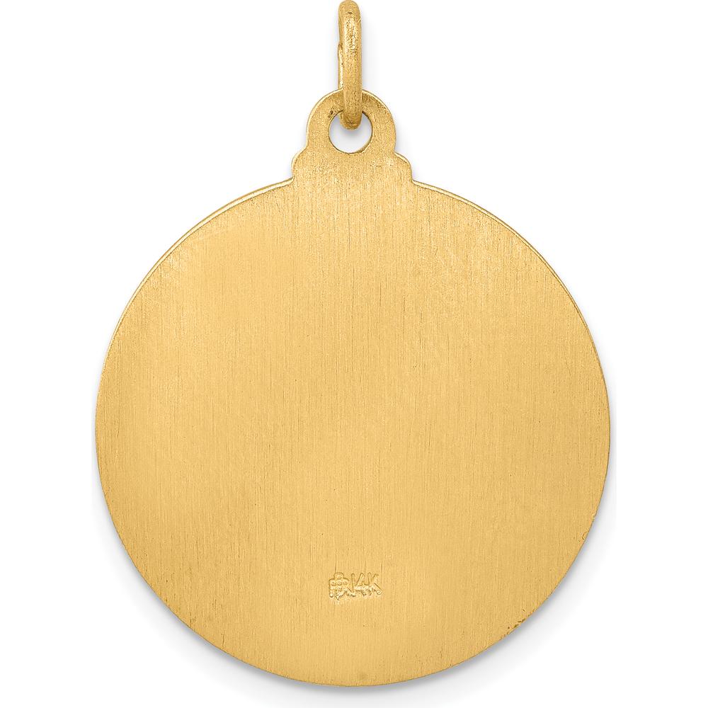 14K Yellow Gold Jesus Medal Pendant - Die Struck Solid Gold Design by Oro Pregiato - Image 4