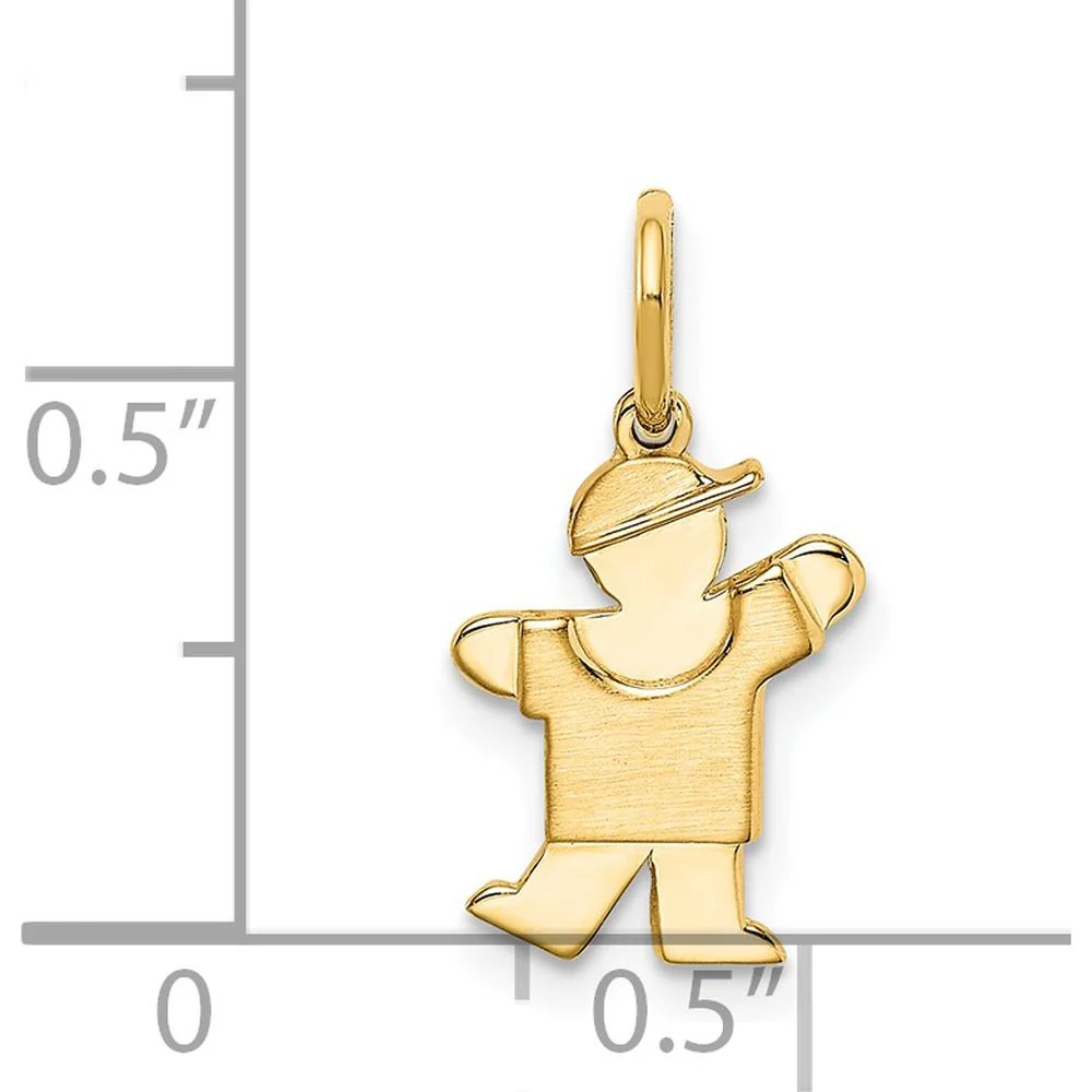 14K Yellow Gold Kids Mini Boy Kiss Charm - 18mm in Length by Oro Pregiato - Image 3