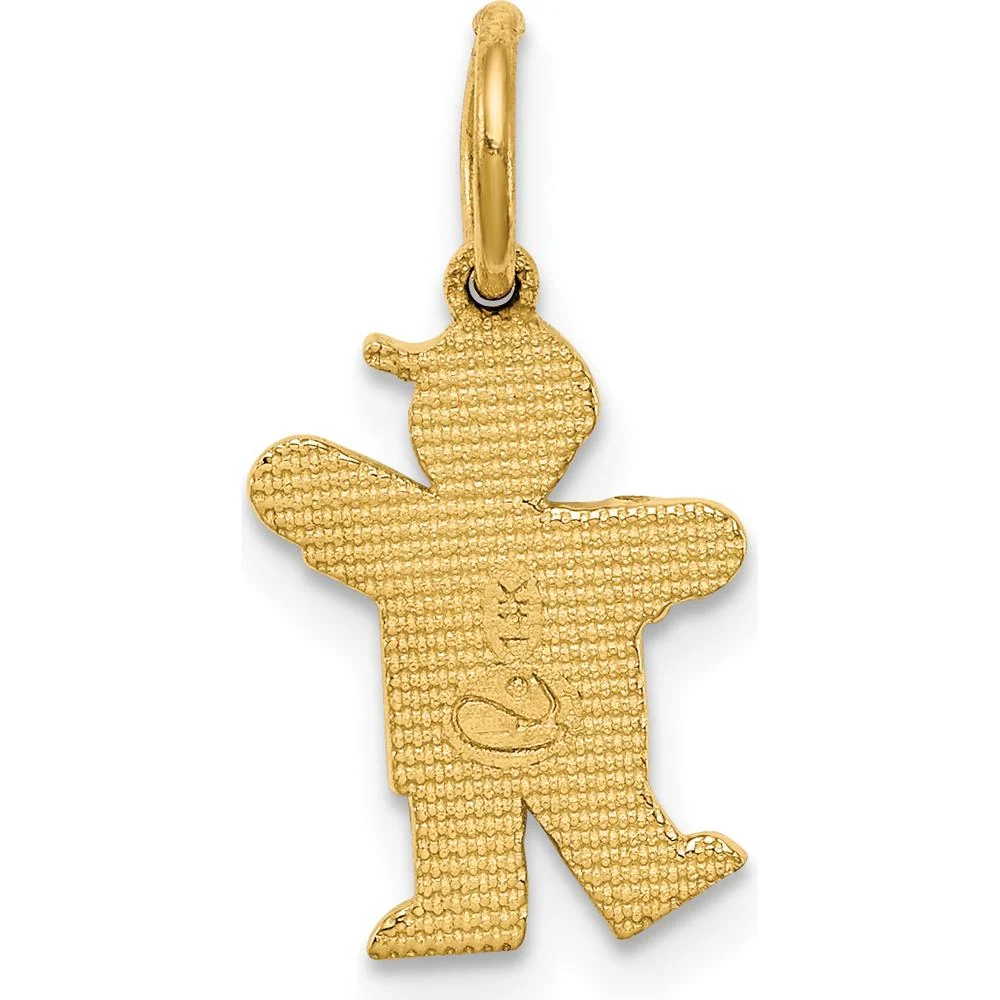 14K Yellow Gold Kids Mini Boy Kiss Charm - 18mm in Length by Oro Pregiato - Image 4