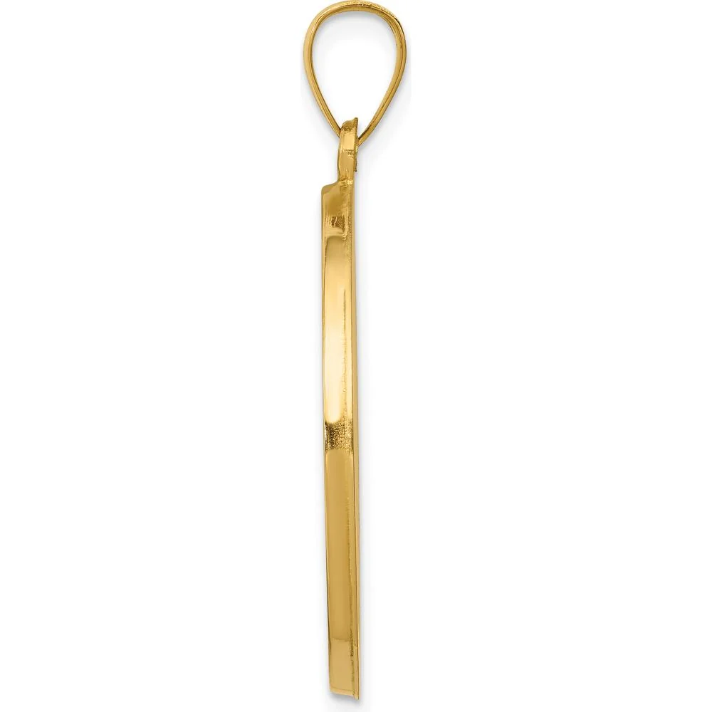 14K Yellow Gold Large Hollow St. Anthony Medal Pendant - Polished & Satin Finish by Oro Pregiato - Image 2