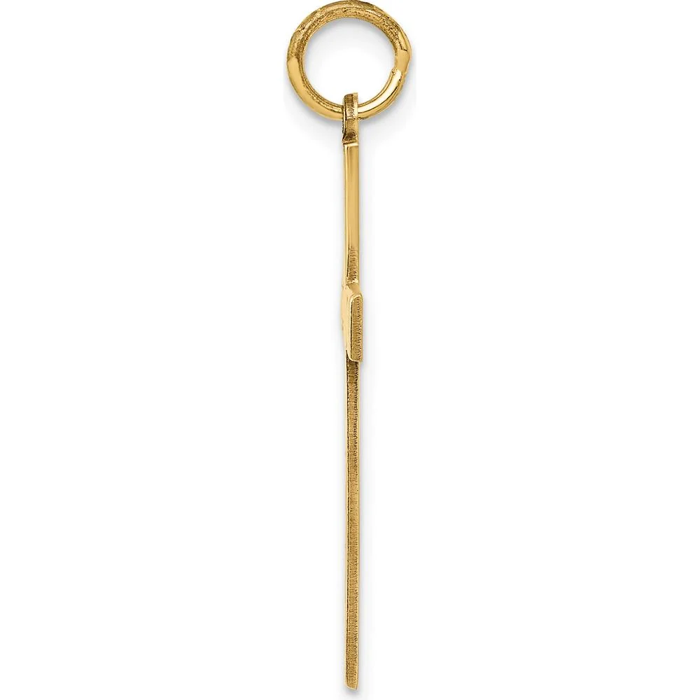 14K Yellow Gold Laser Designed Cross Pendant - 32mm Length by Oro Pregiato - Image 2