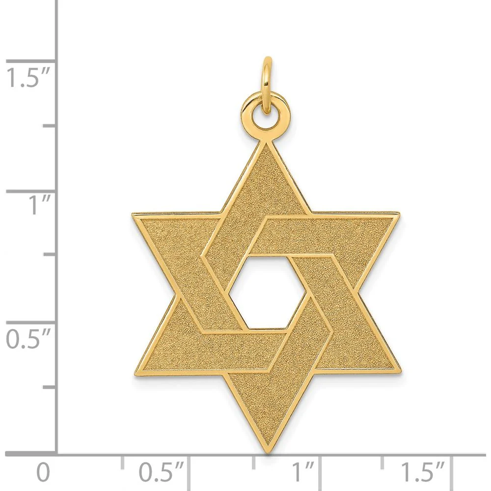 14K Yellow Gold Laser-Designed Star of David Pendant - Symbolic Religious Jewelry by Oro Pregiato - Image 3