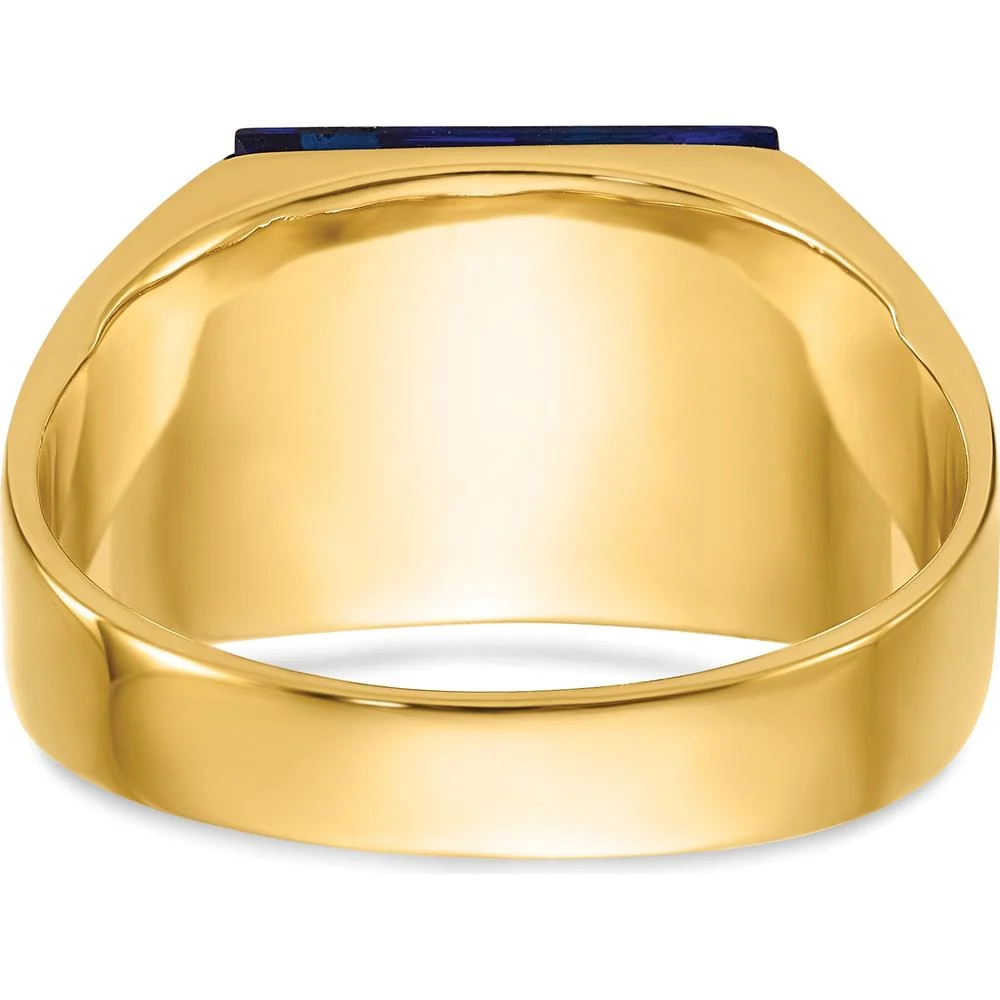14K Yellow Gold Masonic Ring with Imitation Spinel and AA Diamond - 0.02 Carat Diamond Weight - Size 10 by IBGoodman - Image 5