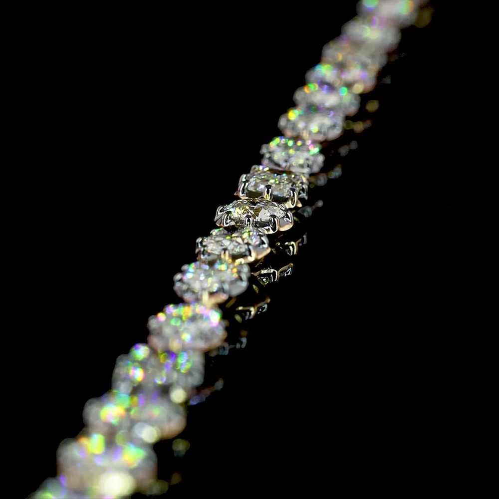 14K Yellow Gold Mixed Shape Lab Diamond Station Necklace featuring Emerald, Marquise, Oval, and Pear Cuts in Bezel and Prong Settings - 10.33 Total Carat Weight - Covaloro Fine Jewelry - Image 4