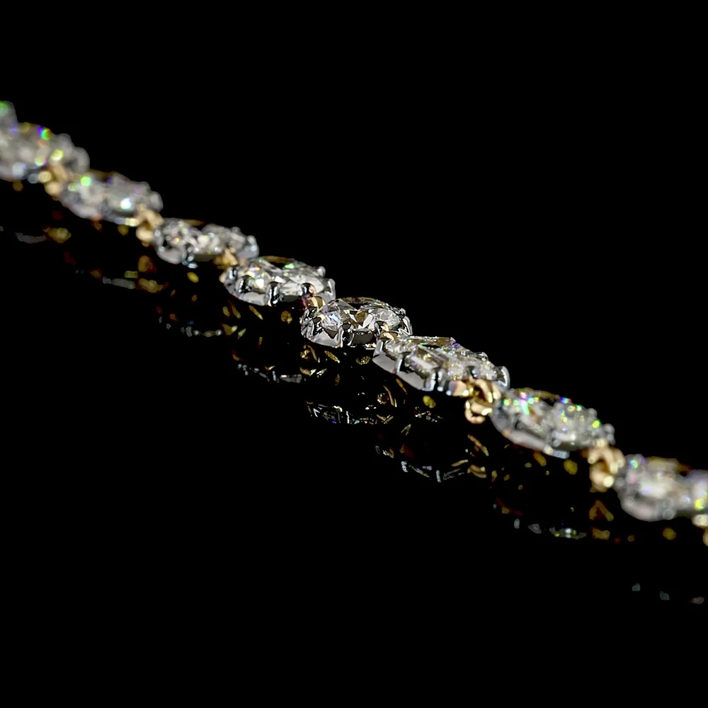 14K Yellow Gold Mixed Shape Station Necklace with Marquise, Emerald, Pear, and Round Lab Diamonds - 8.86 Carat Total Weight - Covaloro Fine Jewelry - Image 4