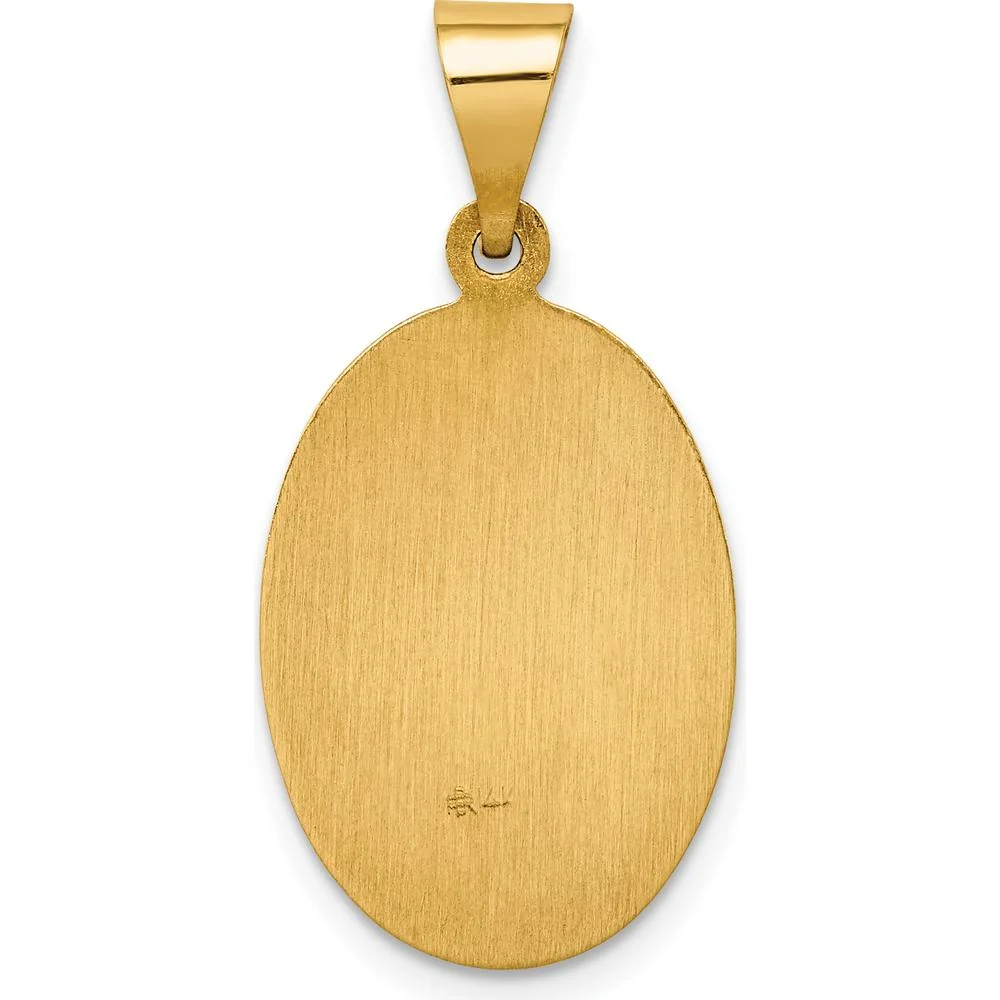 14K Yellow Gold Our Lady of Guadalupe Hollow Pendant with Polished and Satin Finish by Oro Pregiato - Image 4