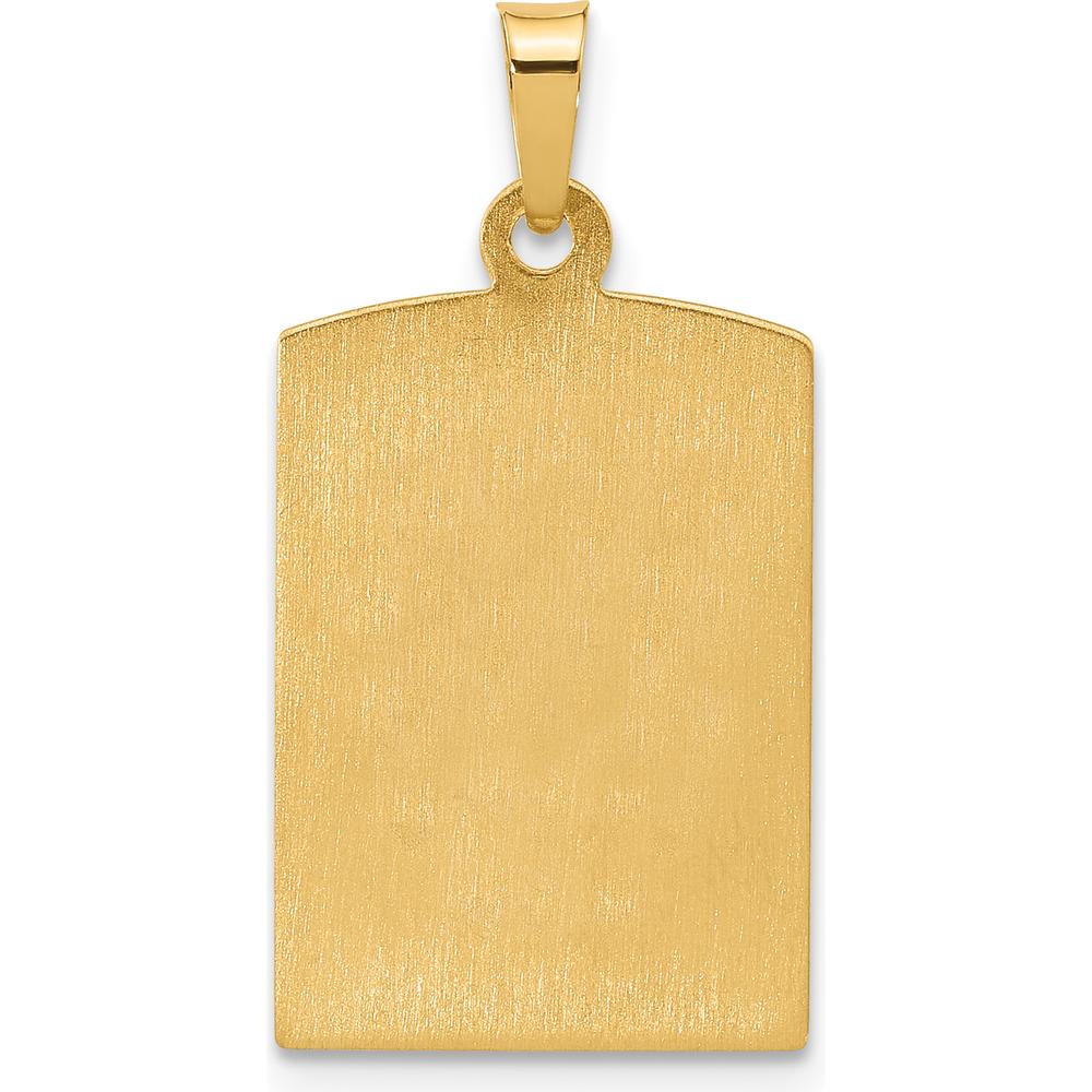 14K Yellow Gold Our Lady of Guadalupe Rectangular Pendant with Satin and Polished Finish by Oro Pregiato - Image 3