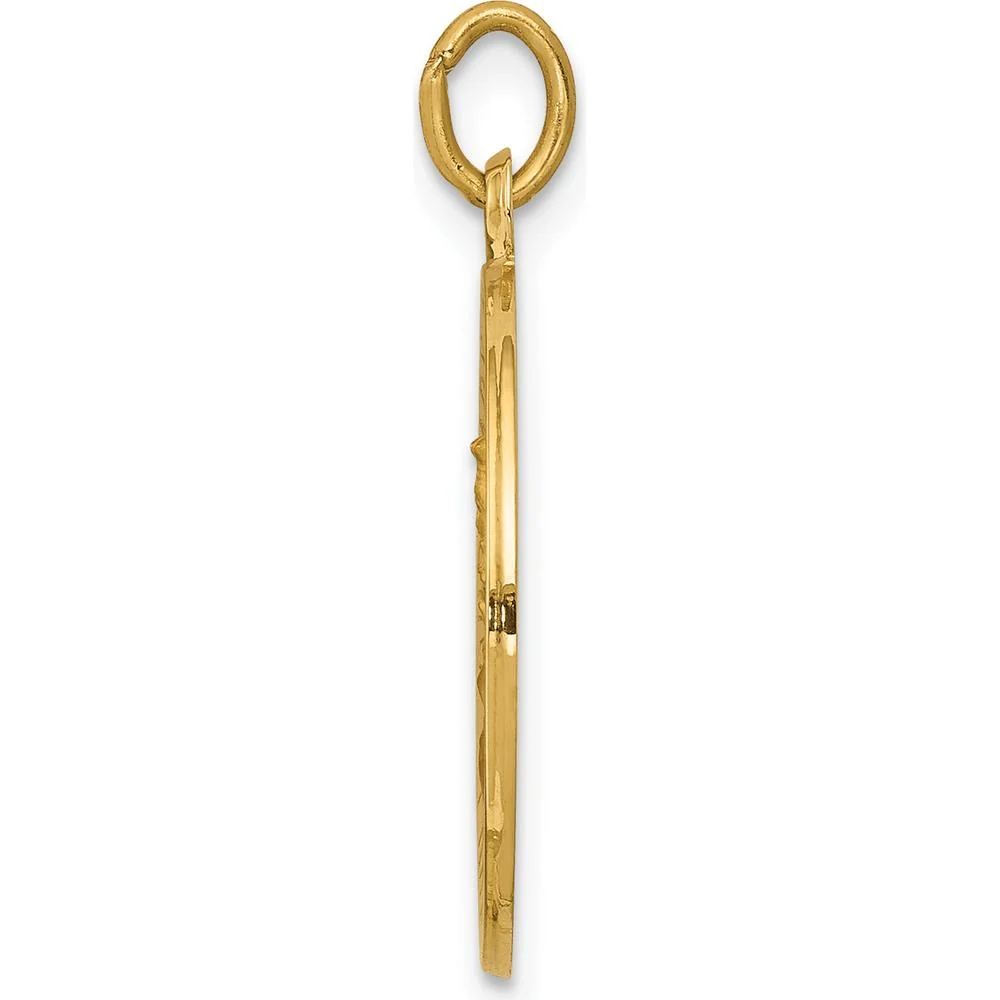 14K Yellow Gold Our Lady of Mount Carmel Medal Round Charm by Oro Pregiato - Image 2