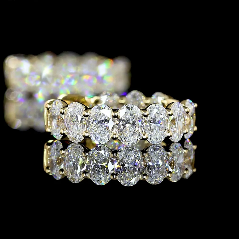 14K Yellow Gold Oval Cut Lab Diamond Huggie Earrings - 1.92 Carat Total Weight (E-F Color, VS Clarity) - Covaloro Fine Jewelry - Image 4