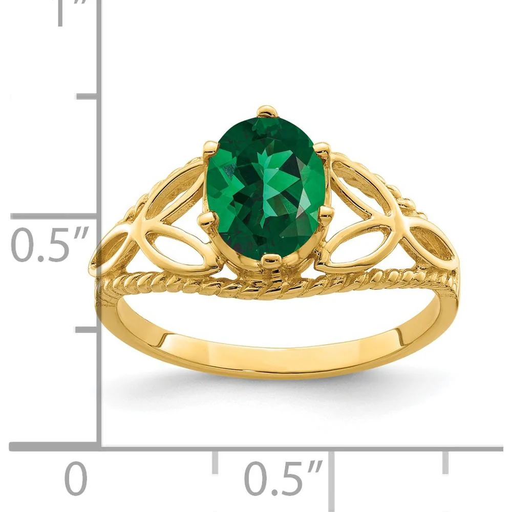 14K Yellow Gold Oval Mount St. Helens Helenite Ring - 1.5 Carat - Size 6 by Monteluci Fine Jewelry - Image 2