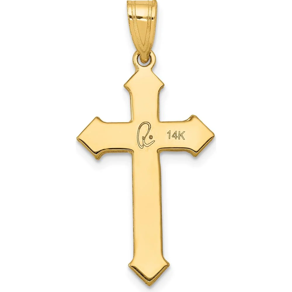 14K Yellow Gold Passion Cross Pendant - 30mm x 15mm by Oro Pregiato - Image 4