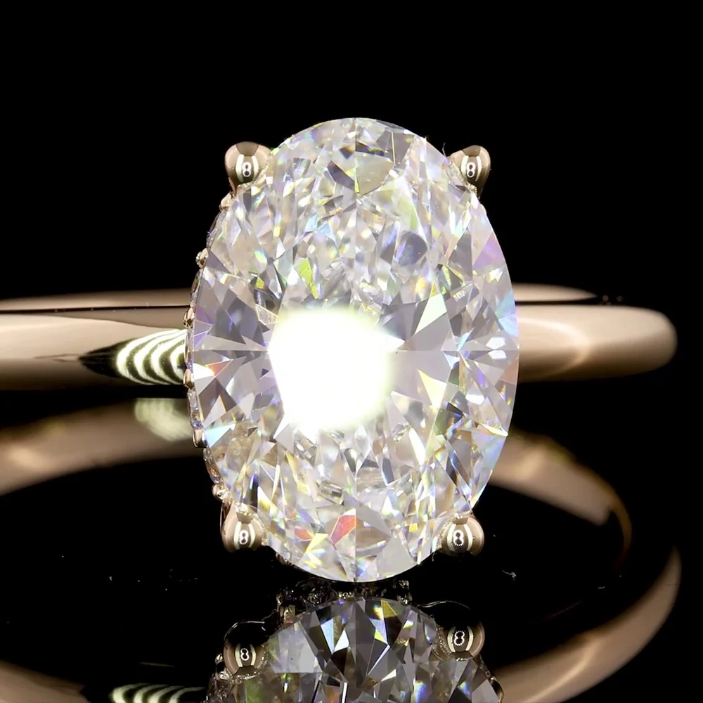 14K Yellow Gold Pave Eternity Band with 33 Round Lab-Grown Diamonds - 0.61 Carats Total Diamond Weight - Covaloro Fine Jewelry - Image 3