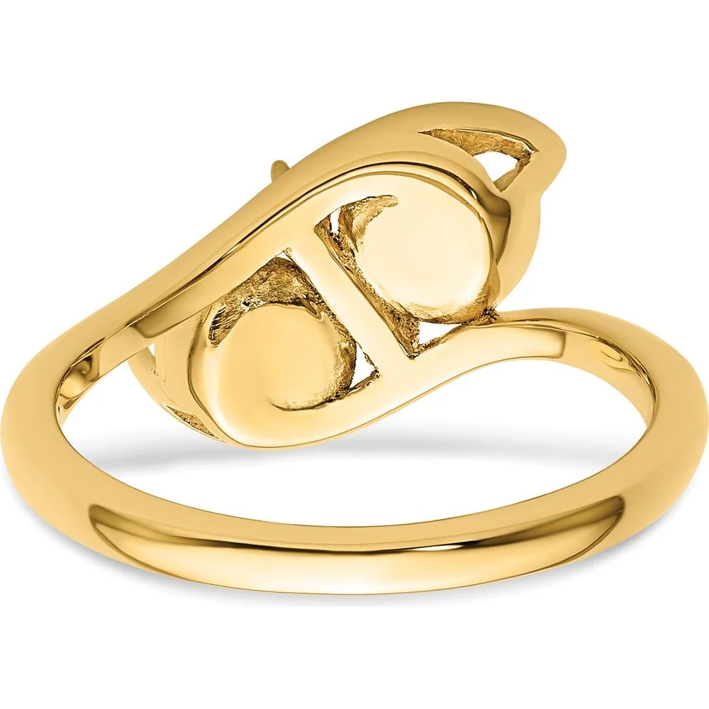 14K Yellow Gold Pearl & Diamond Ring Mounting - 6mm Pearl Setting, 2 Side Stone Mountings - Size 5 by Oro Pregiato - Image 3