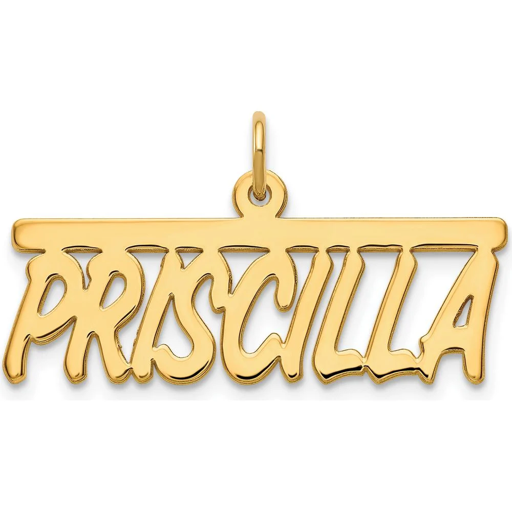 14K Yellow Gold Personalized Name Plate Pendant - 10mm by Oro Pregiato - Image 4