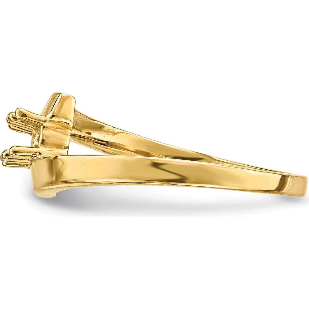 14K Yellow Gold Polished 2-Stone Mother's Ring Mounting - Size 7 by Oro Pregiato - Image 7