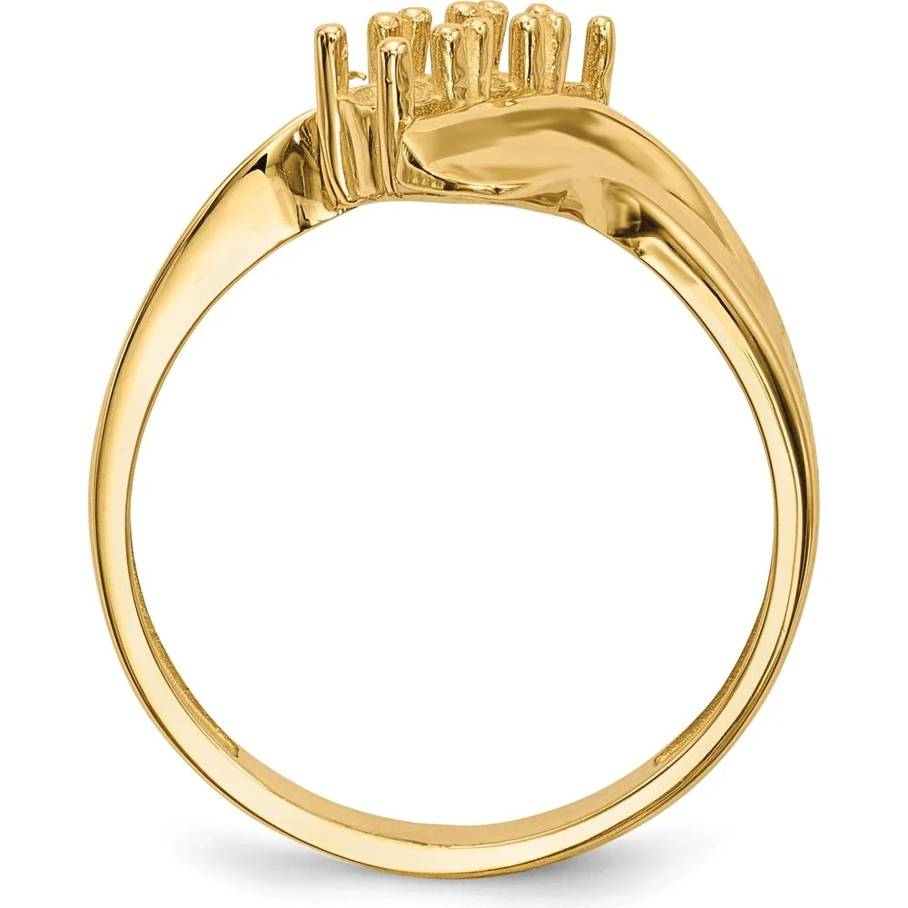 14K Yellow Gold Polished 3-Stone Mother's Ring Mounting - Size 7 by Monteluci Fine Jewelry - Image 6