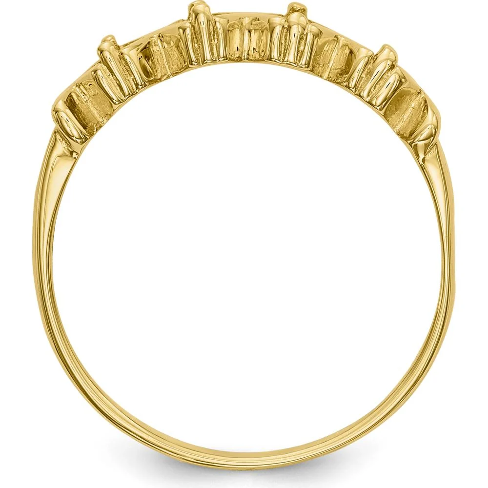 14K Yellow Gold Polished 4-Stone Mother's Ring Mounting - Customizable Stone Settings - Size 7 by Oro Pregiato - Image 2