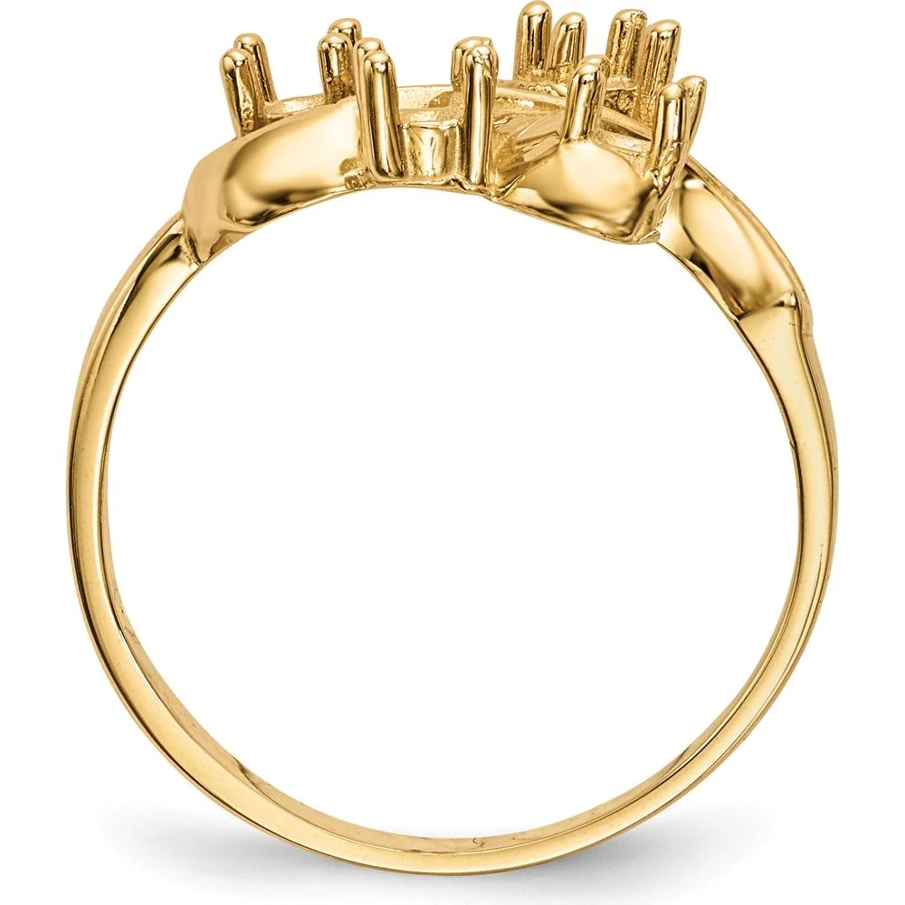 14K Yellow Gold Polished 4-Stone Mother's Ring Mounting - Size 7 by Monteluci Fine Jewelry - Image 5