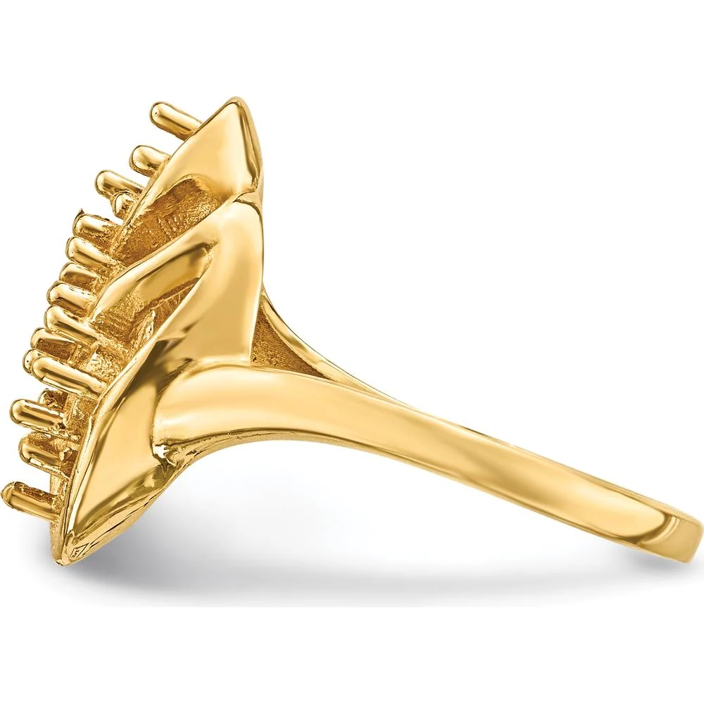14K Yellow Gold Polished 5-Stone Mother's Ring Mounting - Size 7 by Oro Pregiato - Image 9