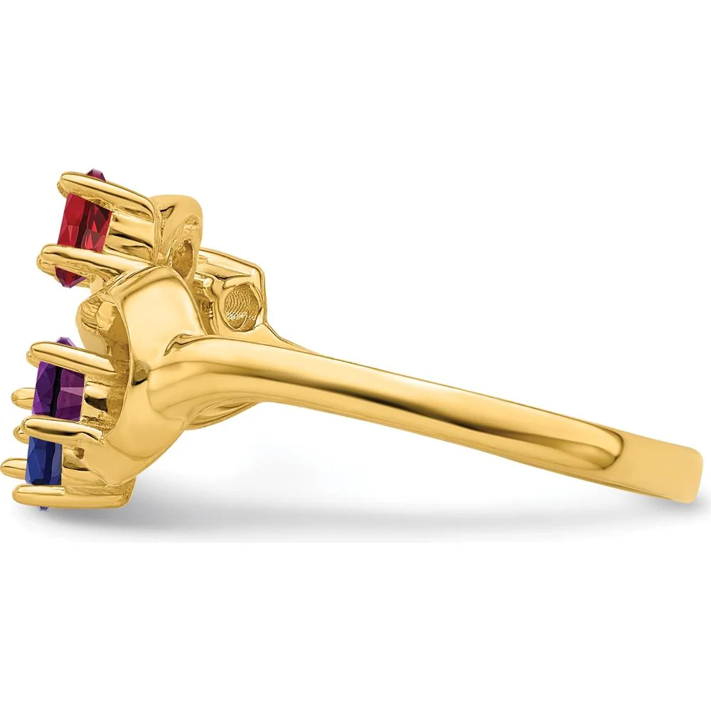 14K Yellow Gold Polished 5-Stone Mother's Ring Mounting - Size 7 by Monteluci Fine Jewelry - Image 4