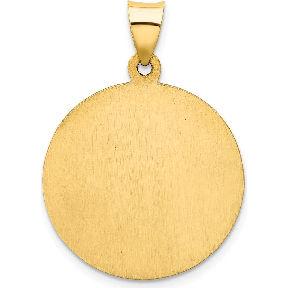 14K Yellow Gold Polished and Satin Hollow Our Lady of Guadalupe Round Pendant by Oro Pregiato - Image 4