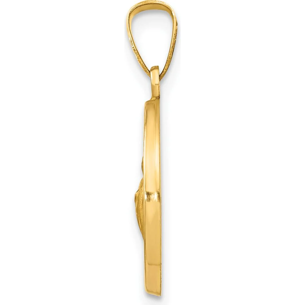14K Yellow Gold Polished and Satin Hollow St. Jude Thaddeus Medal Pendant - 22mm by Oro Pregiato - Image 2
