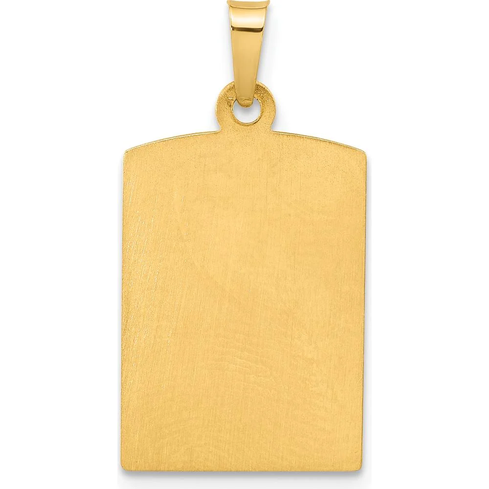 14K Yellow Gold Polished and Satin Rectangular St. Christopher Medal Pendant by Oro Pregiato - Image 3