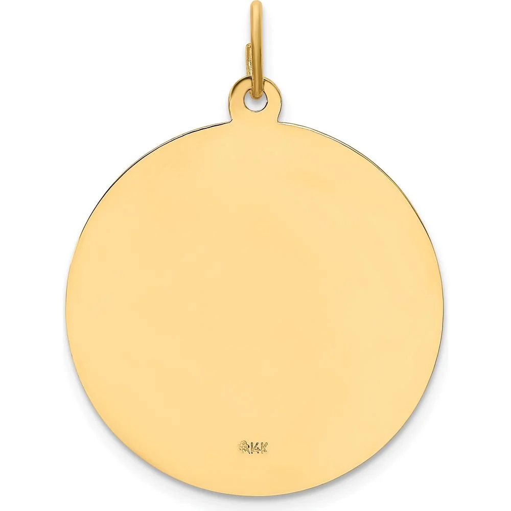 14K Yellow Gold Polished and Satin St. Joseph Medal Pendant - 31mm Length, 24mm Width by Oro Pregiato - Image 3