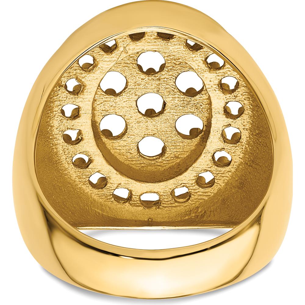 14K Yellow Gold Polished Circular Top Men's Diamond Ring Mounting - 3 Carat Total Diamond Weight - Size 10 by IBGoodman - Image 3