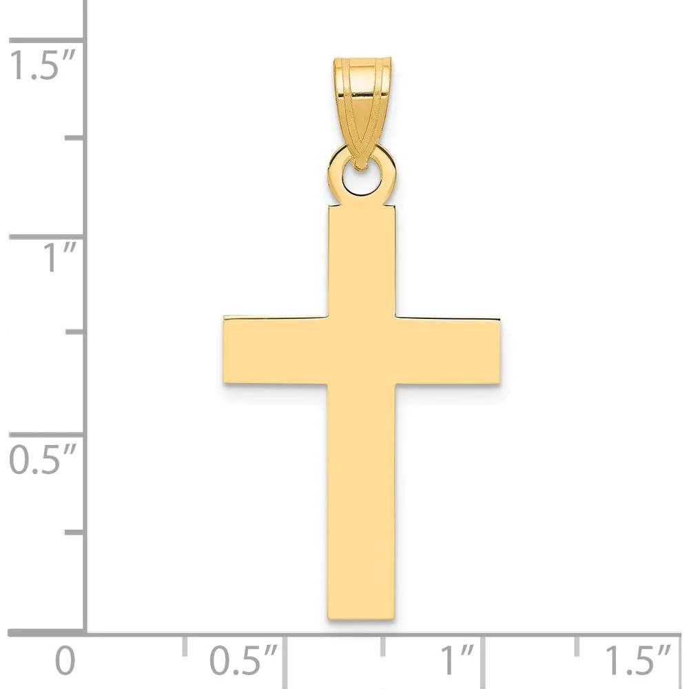 14K Yellow Gold Polished Cross Charm Pendant - 31mm Length by Oro Pregiato - Image 3